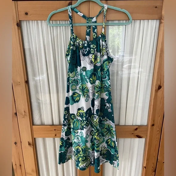 Prana | Dresses | Floral Green And White Summer Dress | Poshmark